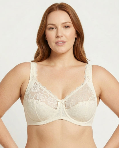 Livia Lace Full Coverage Bra Ivory Lace Detail
