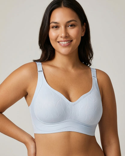 Maris Jacquard Full Coverage Bra Light Blue Model Front