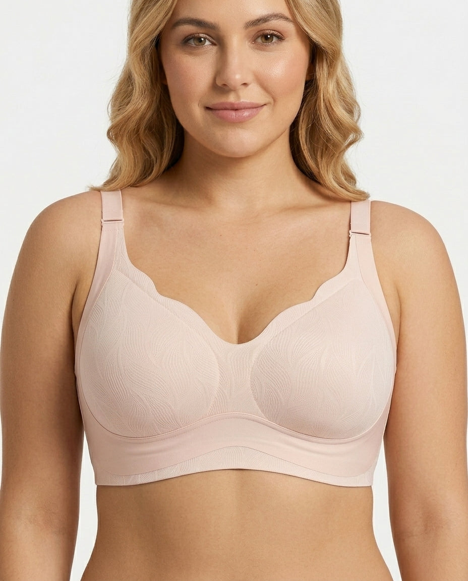 Maris Jacquard Full Coverage Bra Nude Front Close Detail