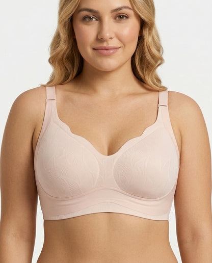 Maris Jacquard Full Coverage Bra Nude Front Close Detail