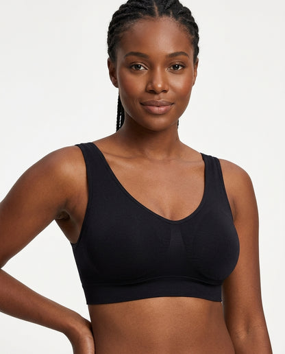 Mila Yoga Sport Crop Bra Black Model Front