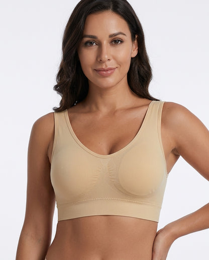 Mila Yoga Sport Crop Bra Nude Model Front