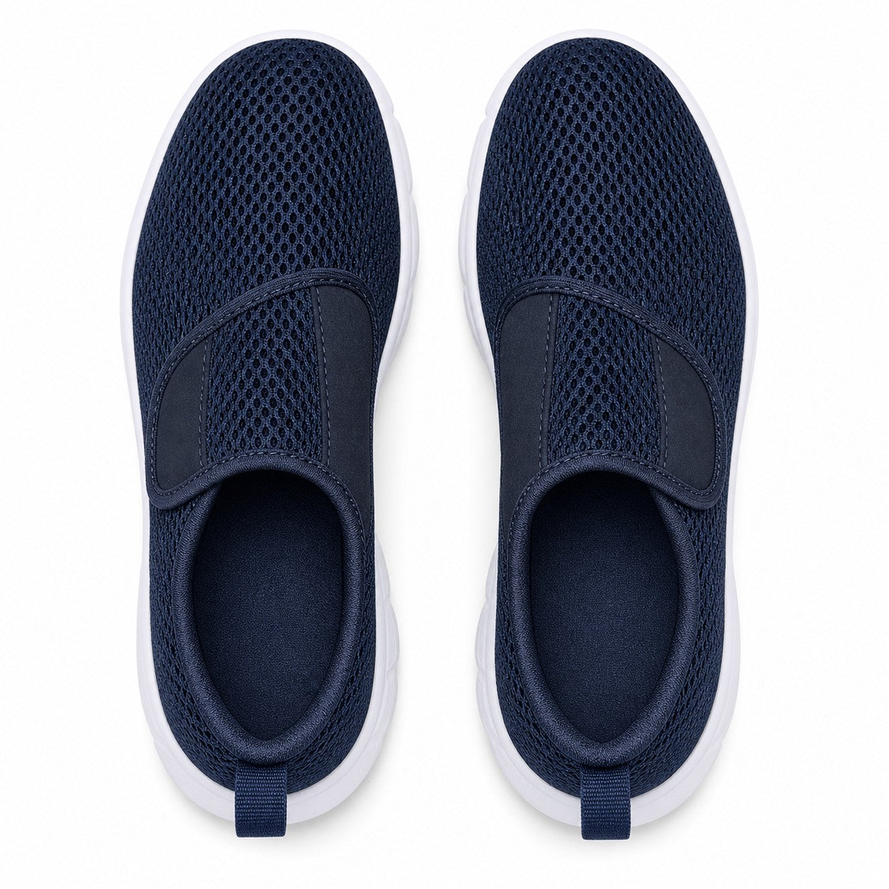 Mira Wide Fit Slip On Walking Shoes For Women Navy Blue Top Down Detail