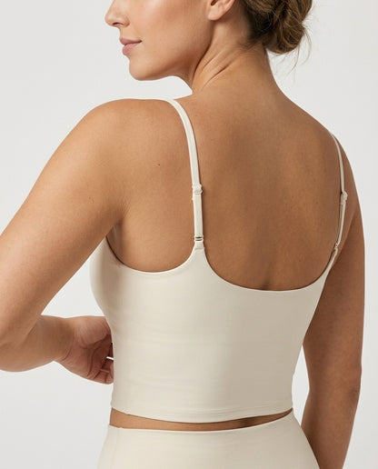 Noa Square Neck Cami Bra Ivory Cream Side Back Low Square Cami Back Detail