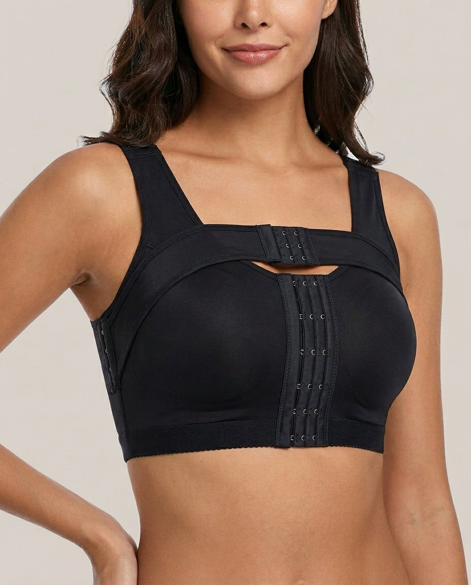 Nora Post Surgery Front Closure Bra Black Front Close Detail