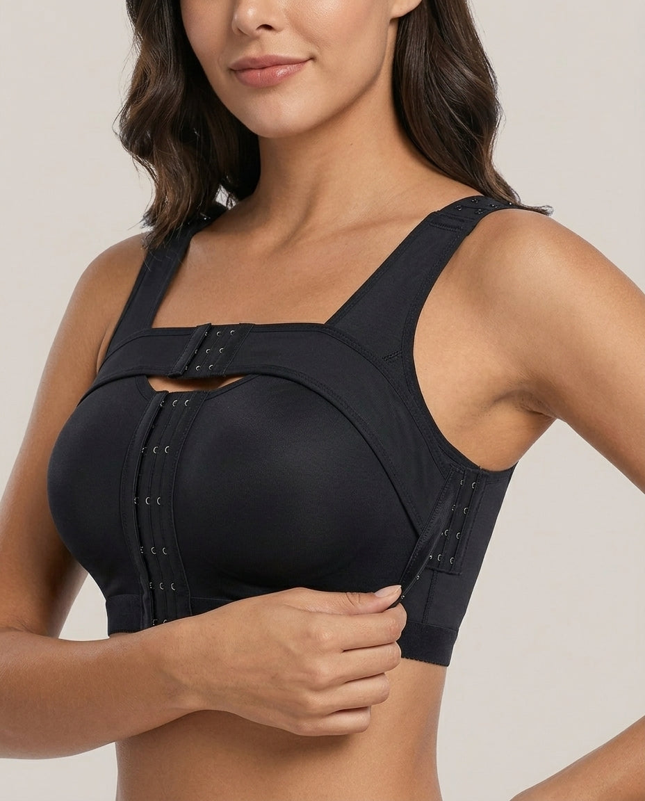 Nora Post Surgery Front Closure Bra Black Side Front Closure Detail