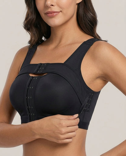 Nora Post Surgery Front Closure Bra Black Side Front Closure Detail