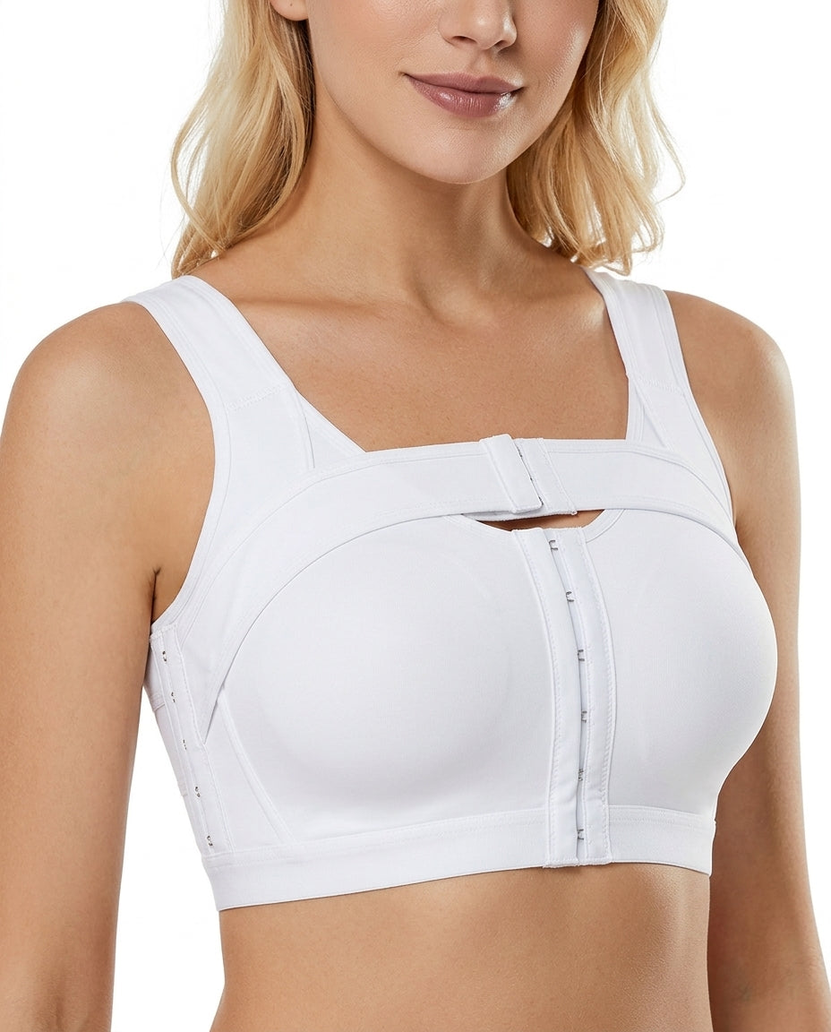 Nora Post Surgery Front Closure Bra White Model Front