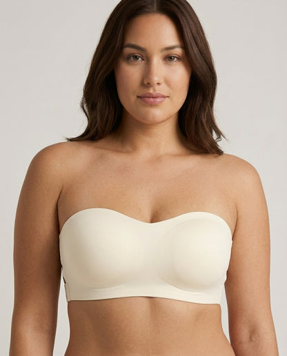 Ophelia Crossback Strapless Bandeau Bra Ivory Side Support Detail