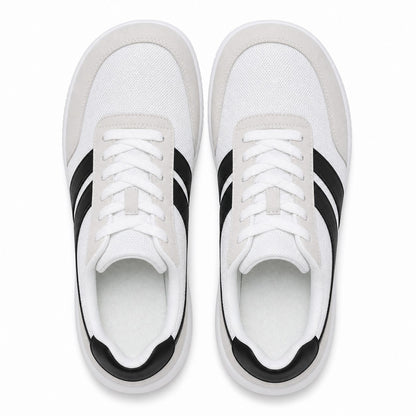 Orlena Roomy Toe Walking Shoes For Women White Black Top Down Detail