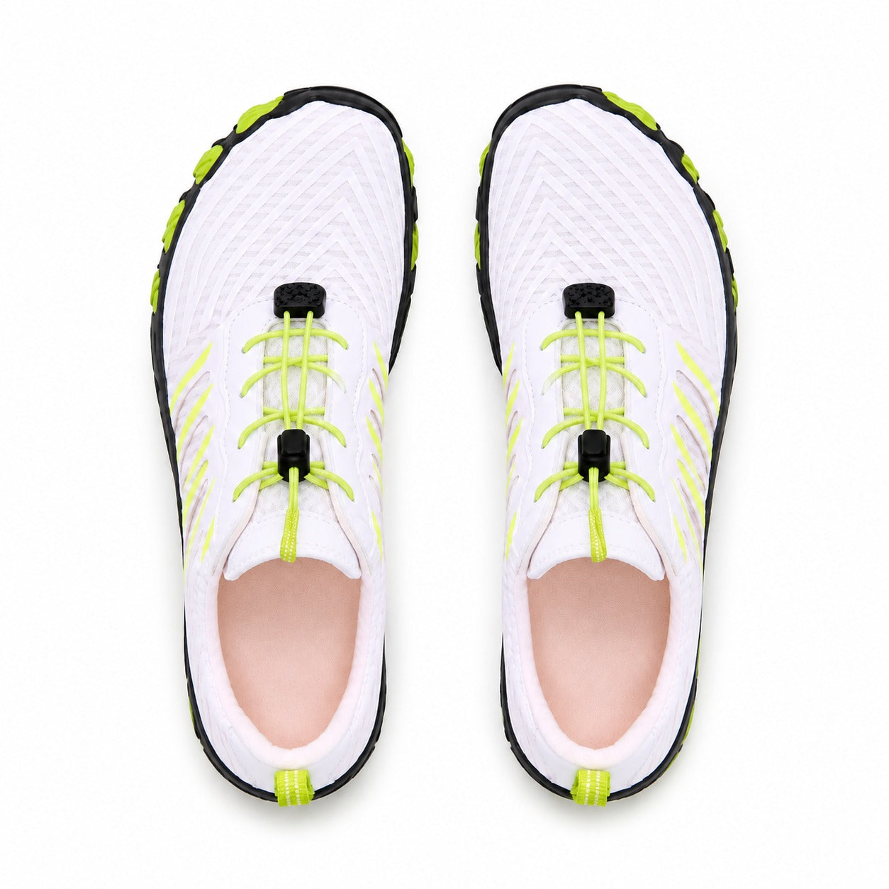 Prostep Premium Barefoot Shoes For Women Colour White Lime Top Down Detail