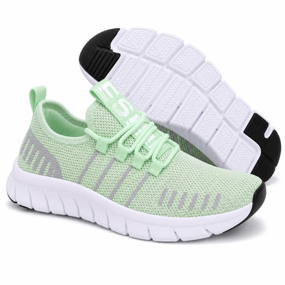 Stride Colorful Outdoor Walking Shoes For Women Colour Mint Green Front Hero Pair Sole