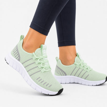 Stride Colorful Outdoor Walking Shoes For Women Colour Mint Green Model Wearing