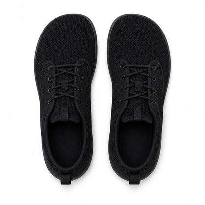 Terra Wide Fit Shoes For Women All Black Top Down Detail