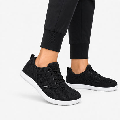 Terra Wide Fit Shoes For Women Black White Model Wearing