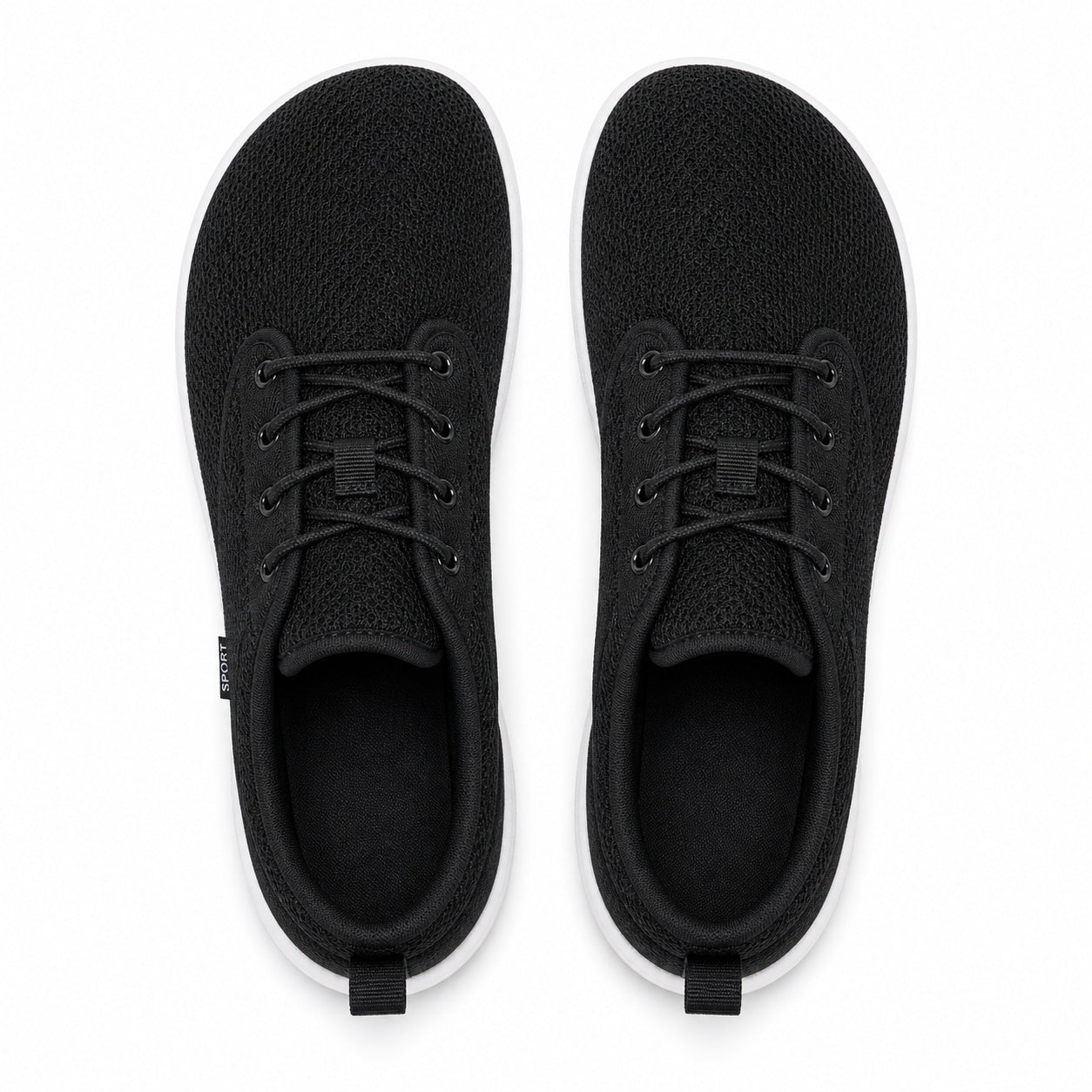 Terra Wide Fit Shoes For Women Black White Top Down Detail