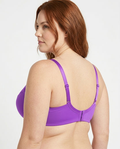 Valeria Lace Full Cup Bra Purple Side Back Hook Eye Strap Detail
