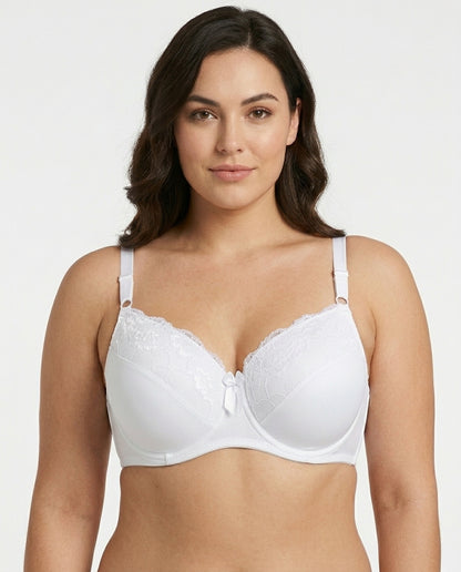 Valeria Lace Full Cup Bra White Front Close Product Detail