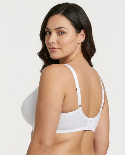 Valeria Lace Full Cup Bra White Side Back Hook Eye Strap Detail