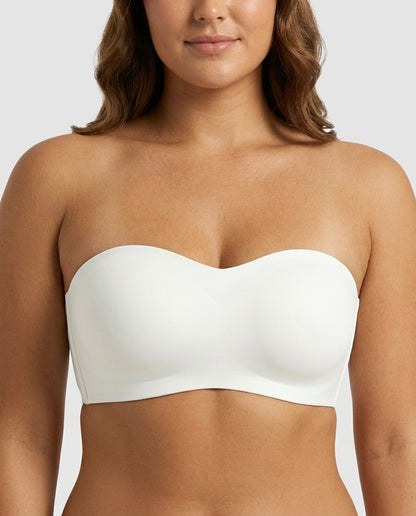 Vera Seamfree Strapless Bandeau Bra Ivory Front Close Detail