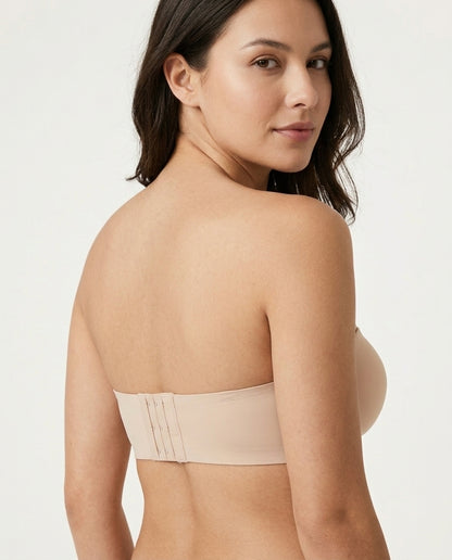 Vera Seamfree Strapless Bandeau Bra Nude Side Back Hook Detail